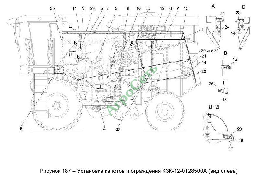 УСТАНОВКА КАПОТОВ И ОГРАЖДЕНИЯ КЗК-12-0128500А