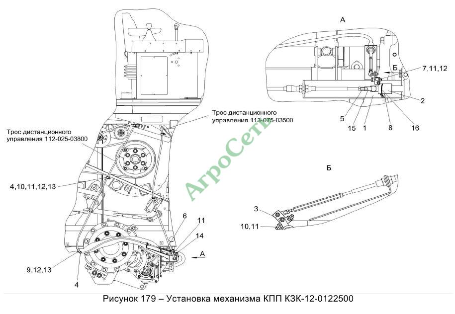 УСТАНОВКА МЕХАНИЗМА КПП КЗК-12-0122500