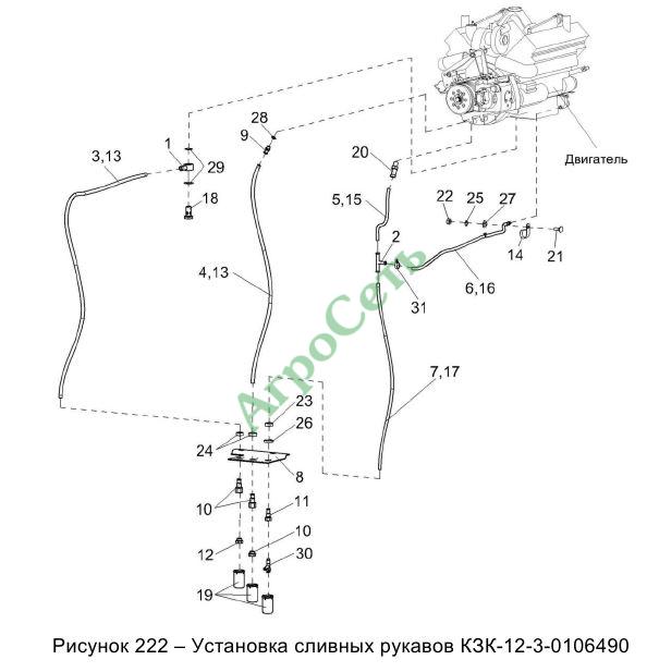 УСТАНОВКА СЛИВНЫХ РУКАВОВ КЗК-12-3-0106490