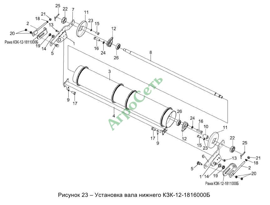 УСТАНОВКА ВАЛА НИЖНЕГО КЗК-12-1816000Б