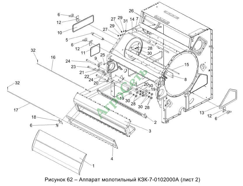 АППАРАРАТ МОЛОТИЛЬНЫЙ КЗК-7-0102000А