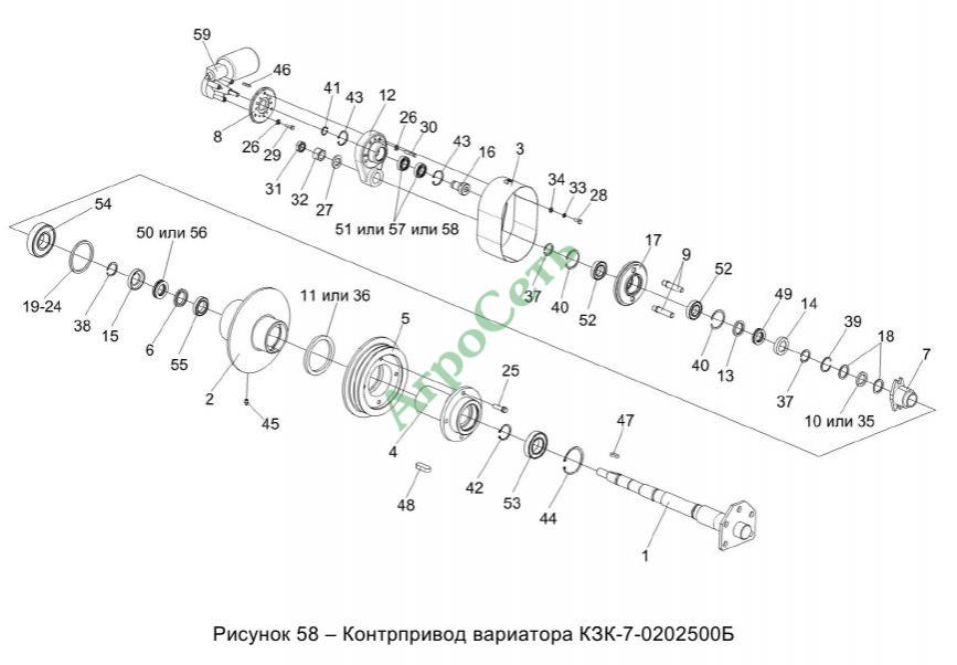 КОНТРПРИВОД ВАРИАТОРА КЗК-7-0202500Б