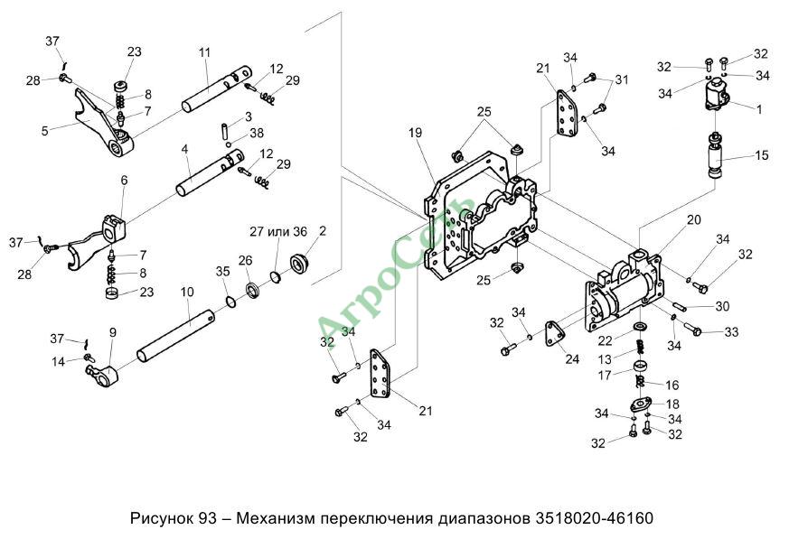 МЕХАНИЗМ ПЕРЕКЛЮЧЕНИЯ ДИАПАЗОНОВ 3518020-46160