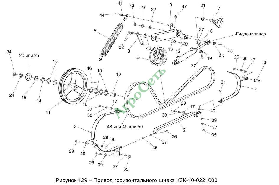ПРИВОД ГОРИЗОНТАЛЬНОГО ШНЕКА КЗК-10-0221000