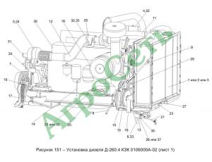 УСТАНОВКА ДИЗЕЛЯ Д-260.4 КЗК 0106000А-02
