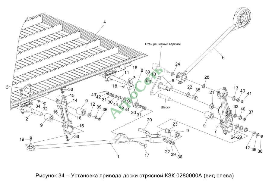 УСТАНОВКА ПРИВОДА ДОСКИ СТРЯСНОЙ КЗК 0280000А