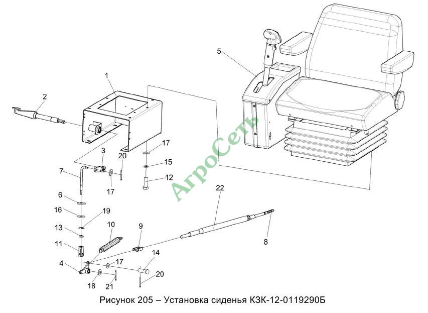 УСТАНОВКА СИДЕНЬЯ КЗК-12-0119290Б