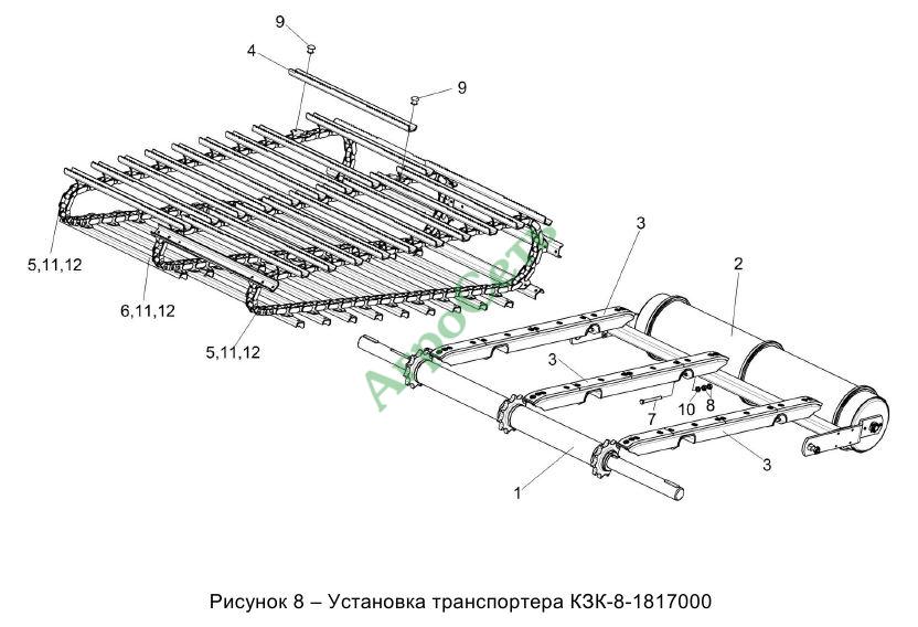 УСТАНОВКА ТРАНСПОРТЕРА КЗК-8-1817000